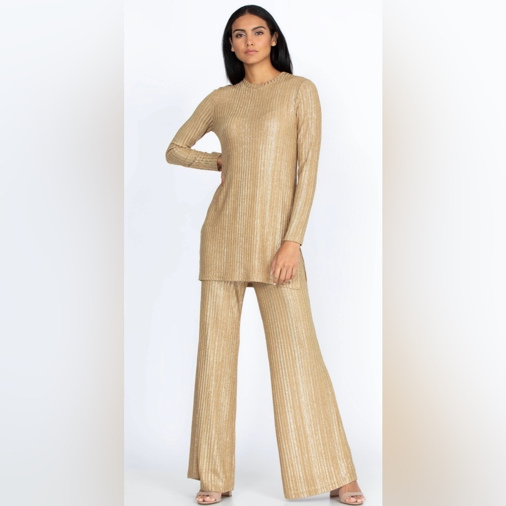 Johnny Was Gold Glow Easy Pull On Pant Size Extra Large
